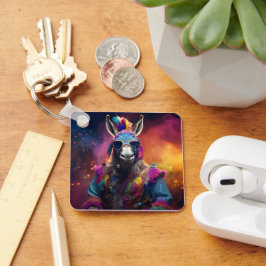 Funky Donkey Blue Glass Nyckelring