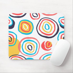 Funky Doodle Circles on White Musmatta
