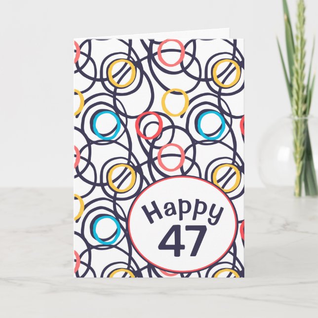 Funky Doodles för 47-årsdagen Kort (Framsida)