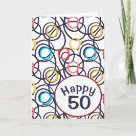 Funky Doodles för 50-årsdag Kort