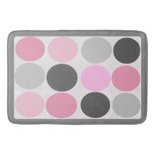 Funky Dots/Rosa Charcoal Grått Fuzzy Badrumsmatta