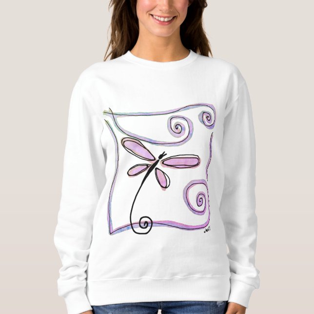 Funky Dragonfly Abstrakt Wearable Art T Shirt (Framsida)
