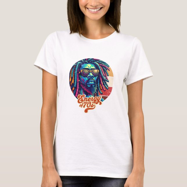 Funky Dreadlocks och Swirls T Shirt (Framsida)