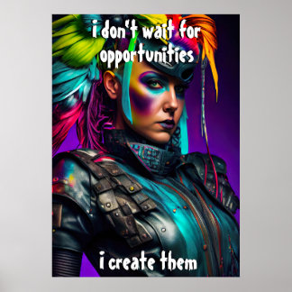 Funky Dreams - Girl Chef Mörk Feminine Art Poster