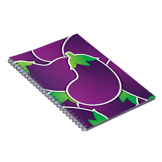 Funky eggplant anteckningsbok med spiral (Högra Sidan)