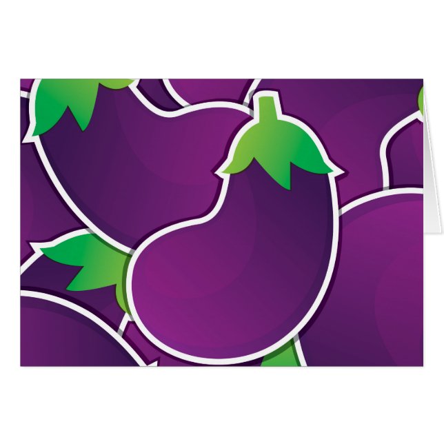Funky eggplant hälsningskort (Framsidan Horizontal)
