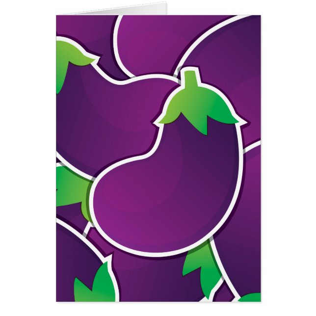 Funky eggplant hälsningskort (Framsidan)