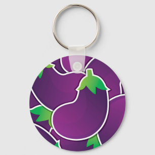 Funky eggplant nyckelring