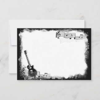 Funky Electric Guitar Flat Tackkort Anteckningskort