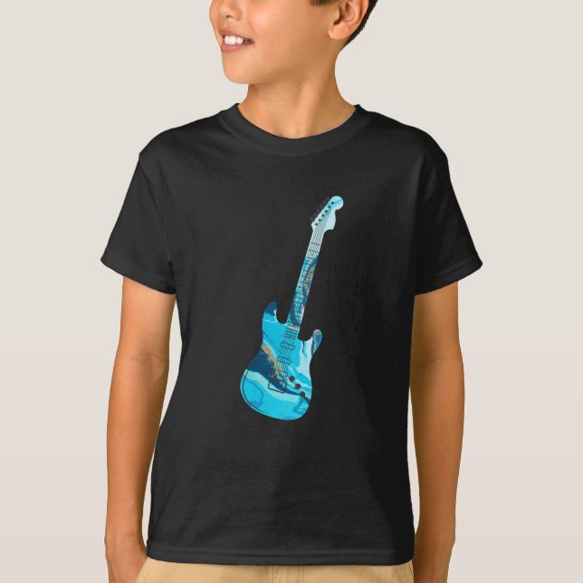 Funky Electric Guitar Music Instrument Guitarist T Shirt (Framsida)