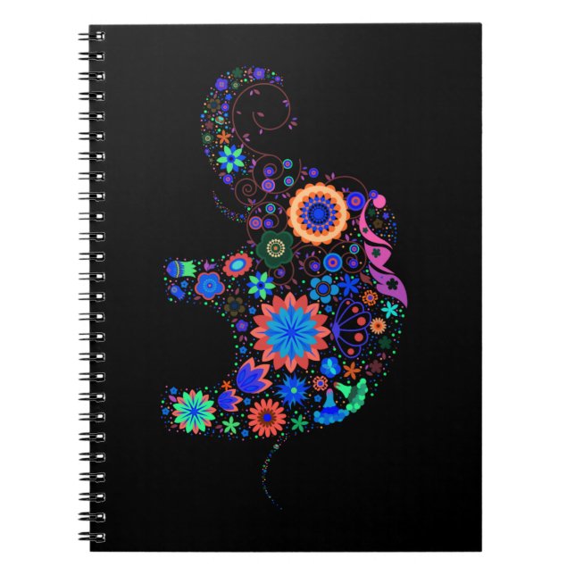 Funky Elephant Anteckningsbok Med Spiral (Framsidan)