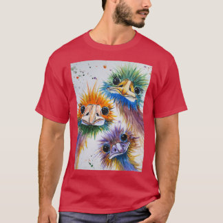 Funky Emu Bird Trio T Shirt