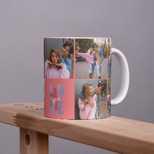 Funky Energetic I Kärlek You Photo Collage Kaffemugg