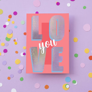 Funky Energetic I Kärlek You Valentine Day Julkort