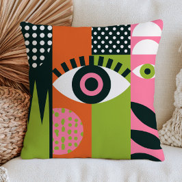 Funky Evil Eye-design RETRO-estetik Abstrakt Kudde