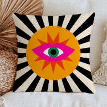 Funky Evil Eye Svarta Ränder Maximalist Dopamin 