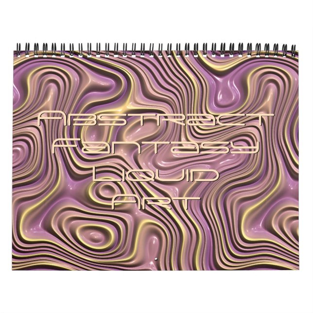 Funky Fantasy-vågor 3D Modern konstdesign Kalender (Omslag)