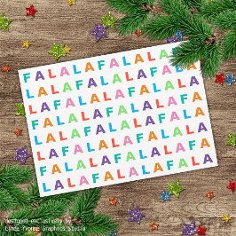 Funky Färg Roligt FA LA LA Hälsning Julkort