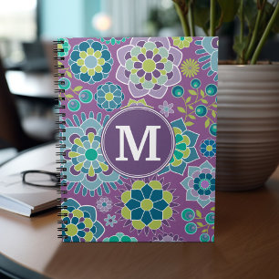 Funky Färgfläcksmonogram för Anpassningsbar av Blo Anteckningsbok