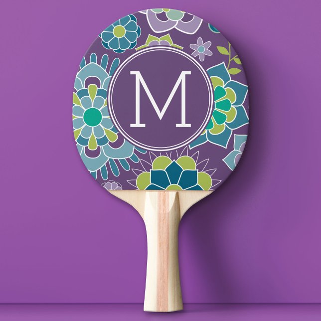 Funky Färgfläcksmonogram för Anpassningsbar av Blo Pingisracket (Custom Ping Pong Paddle)