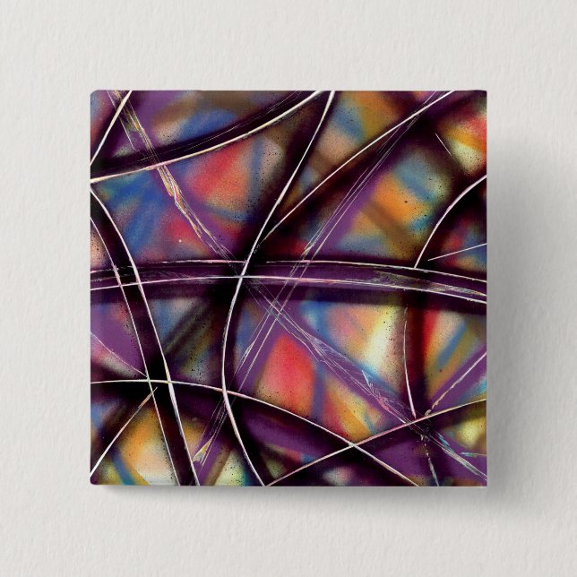Funky Färgfull överlappande Linjer Knapp (Framsida)