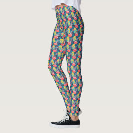 Funky Färgfylld Abstrakt Leggings