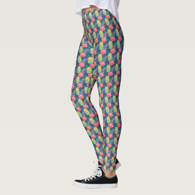 Funky Färgfylld Abstrakt Leggings (Vänster)