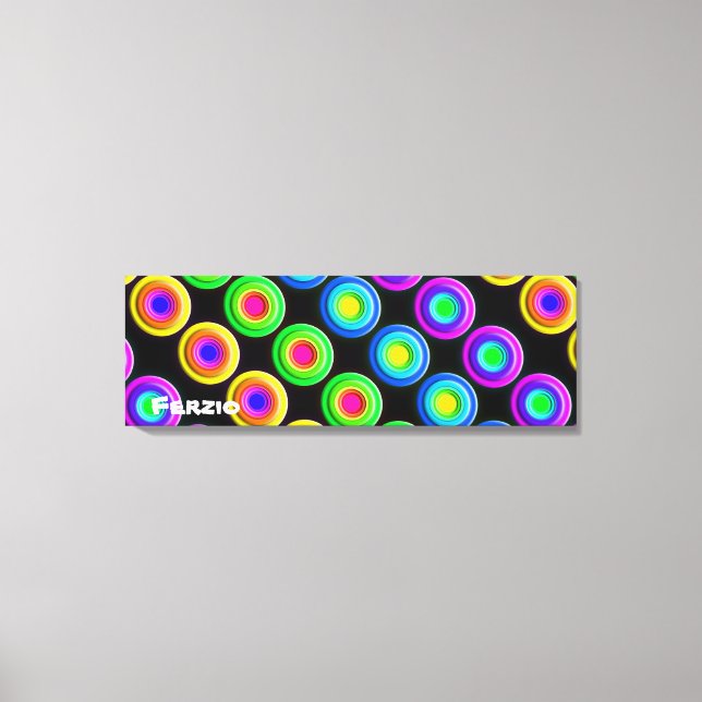 Funky Färgfyllda 3D-cirklar Canvastryck (Framsida)