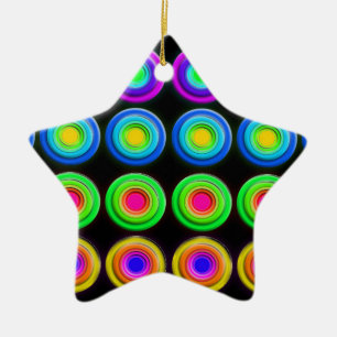 Funky Färgfyllda 3D-cirklar Julgransprydnad Keramik