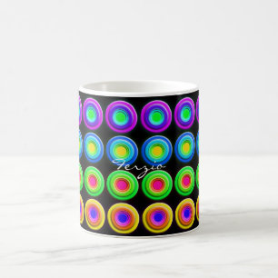 Funky Färgfyllda 3D-cirklar Kaffemugg