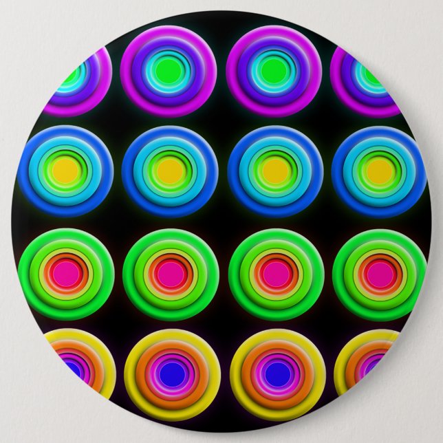 Funky Färgfyllda 3D-cirklar Knapp (Framsida)