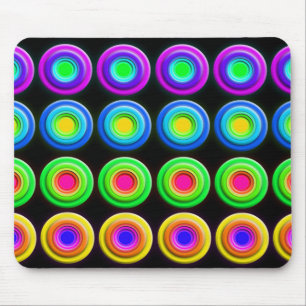 Funky Färgfyllda 3D-cirklar Musmatta