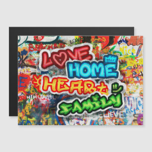 Funky Färgglad Gatukonst Graffiti Kärlek Hem Hjärt