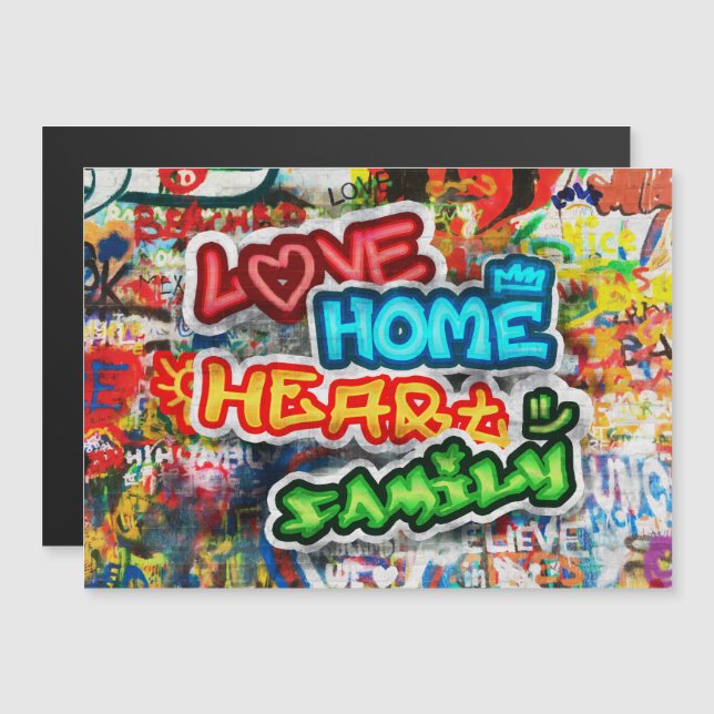 Funky Färgglad Gatukonst Graffiti Kärlek Hem Hjärt (Fram/baksida)