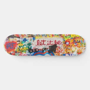 Funky Färgglad Gatukonst Graffiti Kärlek Hem Hjärt Mini Skateboard Bräda 18,5 Cm