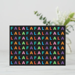 Funky Färgglad Kul FA LA LA Hälsning Julkort