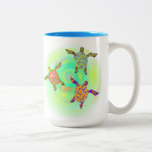 funky färgglada sköldpaddor