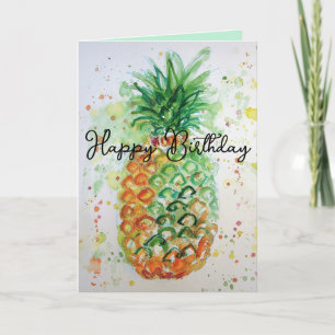 Funky: Färgkort för ananas frukt, årstidsfärg Kort