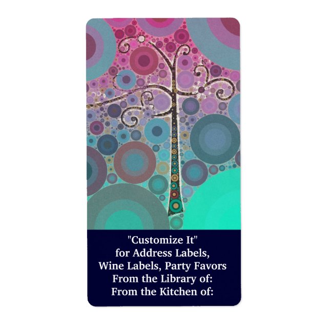 Funky Färglöst Rulla Träd Circles Bubbles Pop Art Fraktsedel (Framsidan)