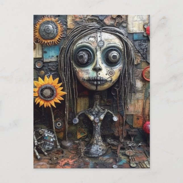 Funky Färglöst sammansättning Blandad mediesamling Vykort (Framsida)