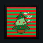 Funky Festive Rand och Träd Minnesask<br><div class="desc">Fetstigt,  ljust rött och grönt rand med Julgran-design på julklapp.</div>