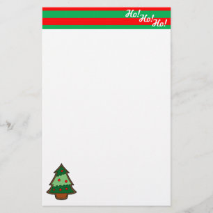 Funky Festive Träd och Elf Rand Brevpapper