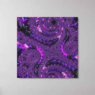 Funky fet stil boho lila digital abstrakt fraktal canvastryck