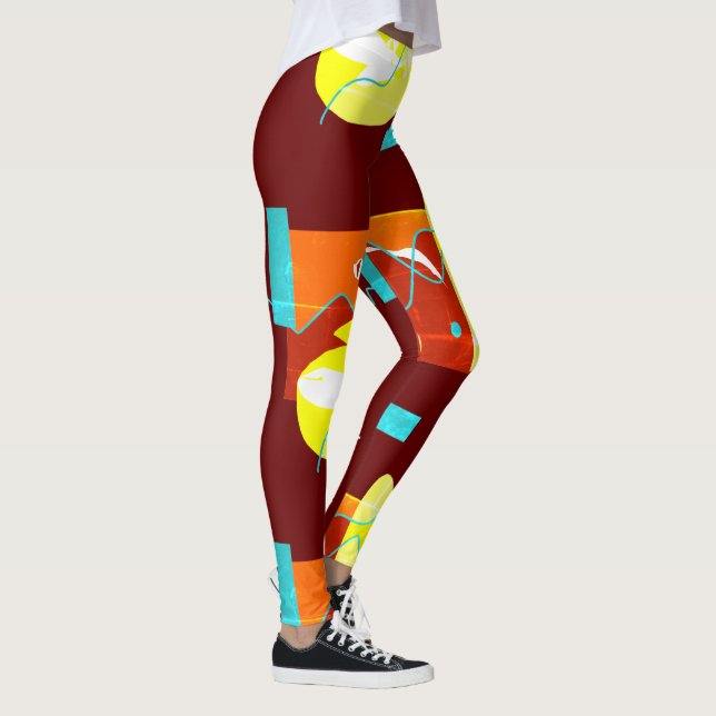 Funky feta abstrakta konst Leggings (Höger)