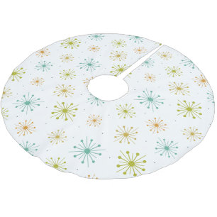 Funky Fireworks Starbursts Mid Century Mönster Julgransmatta Borstad Polyester