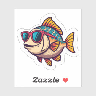 Funky fisk med solglasögon dekal
