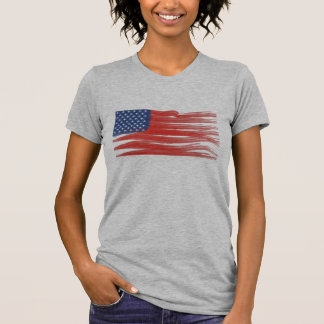 Funky Flagga USA konstgjord flagga America twisted T Shirt