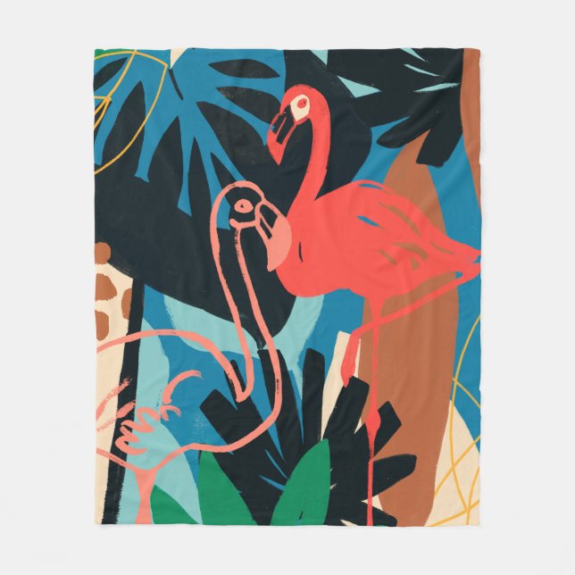 Funky Flamingo Fleecefilt (Framsidan)