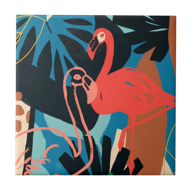 Funky Flamingo Kakelplatta (Framsidan)
