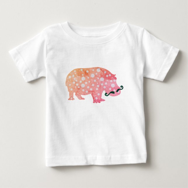 Funky flodhäst herrToddler Ruffle T-shirt, Vit Tee (Framsida)